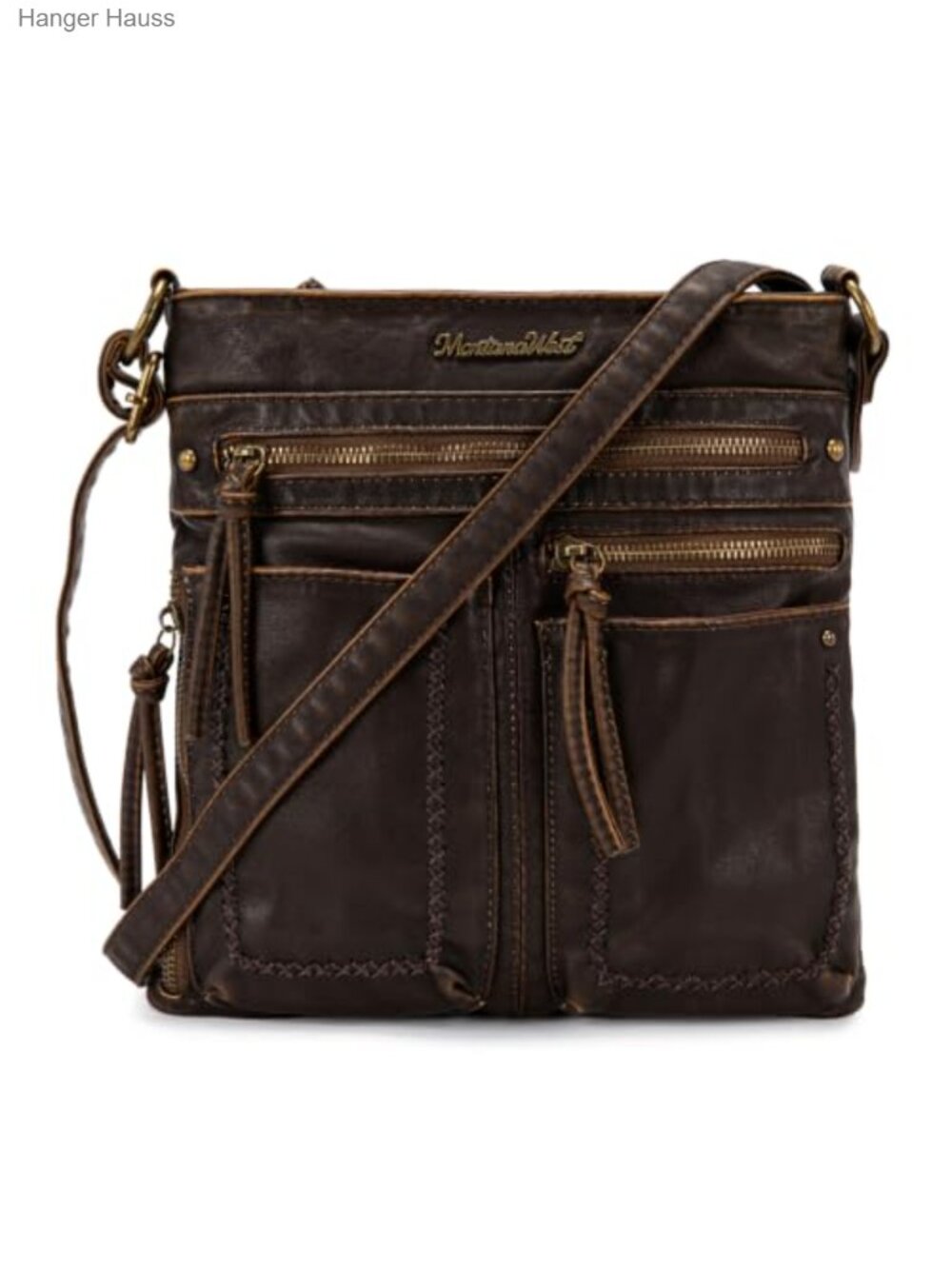 Vegan Leather Crossbody Bag with Multiple Pockets, Adjustable Strap for Travel